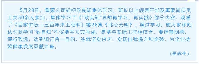 魯蒙公司組織致良知集體學(xué)習(xí)10