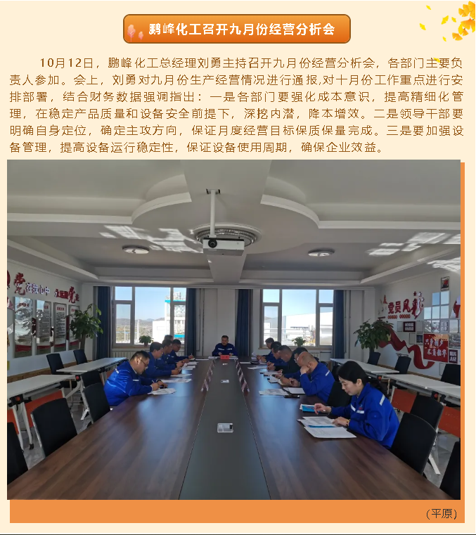 鵬峰化工召開九月份經(jīng)營分析會(huì)13