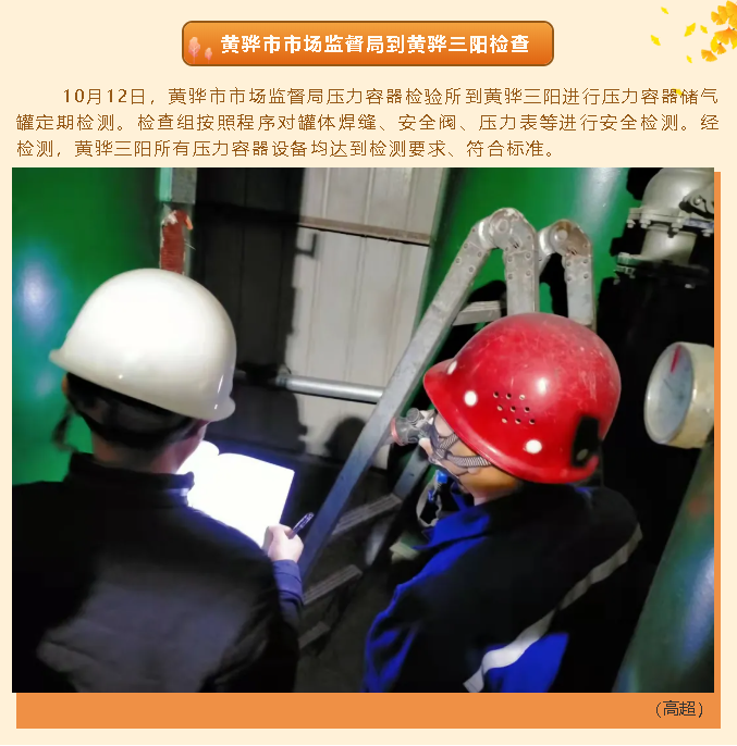 黃驊市市場(chǎng)監(jiān)督局到黃驊三陽檢查30