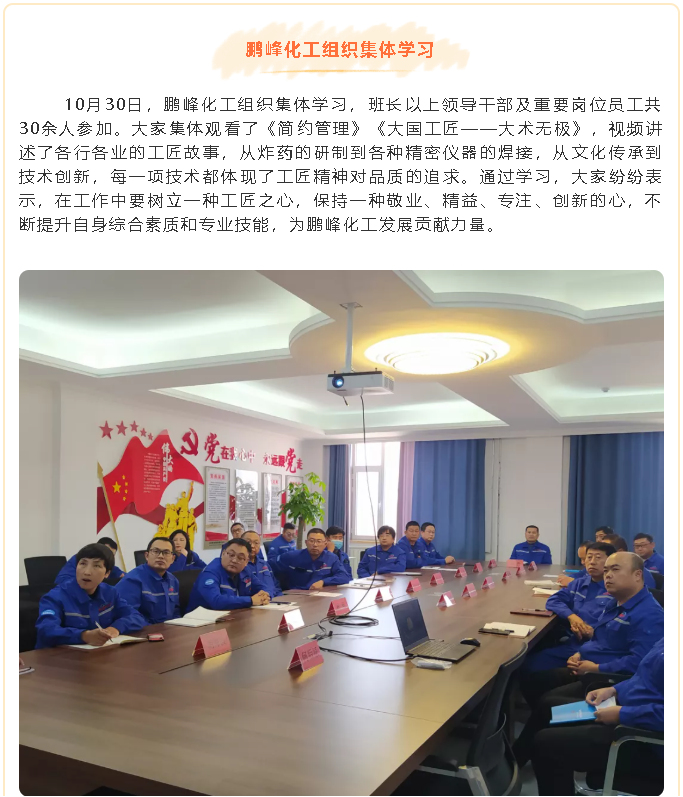 鵬峰化工組織集體學習98
